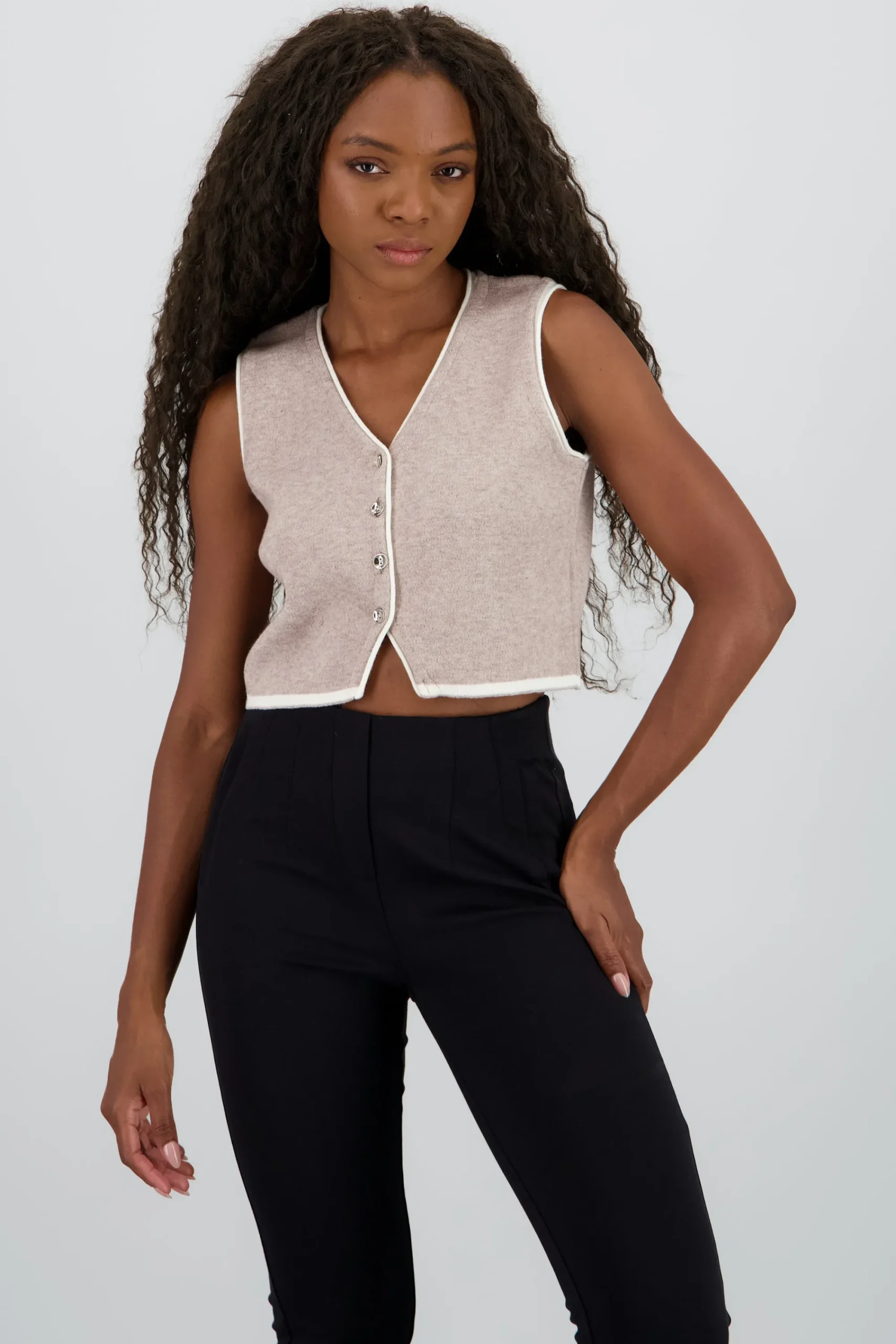 Shasa Knit Vest with Buttons