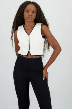 Shasa Knit Vest with Buttons