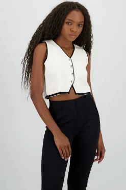 Shasa Knit Vest with Buttons
