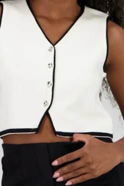 Shasa Knit Vest with Buttons