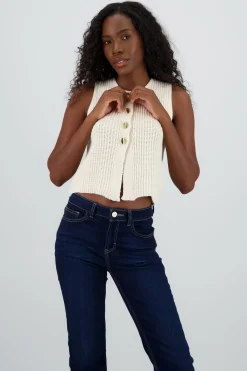 Shasa Knit Vest with Buttons