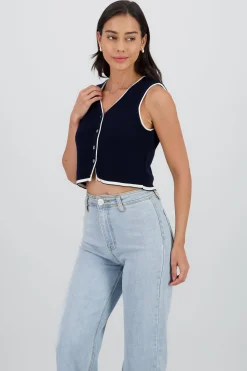 Shasa Knit Vest with Buttons