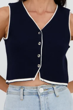 Shasa Knit Vest with Buttons