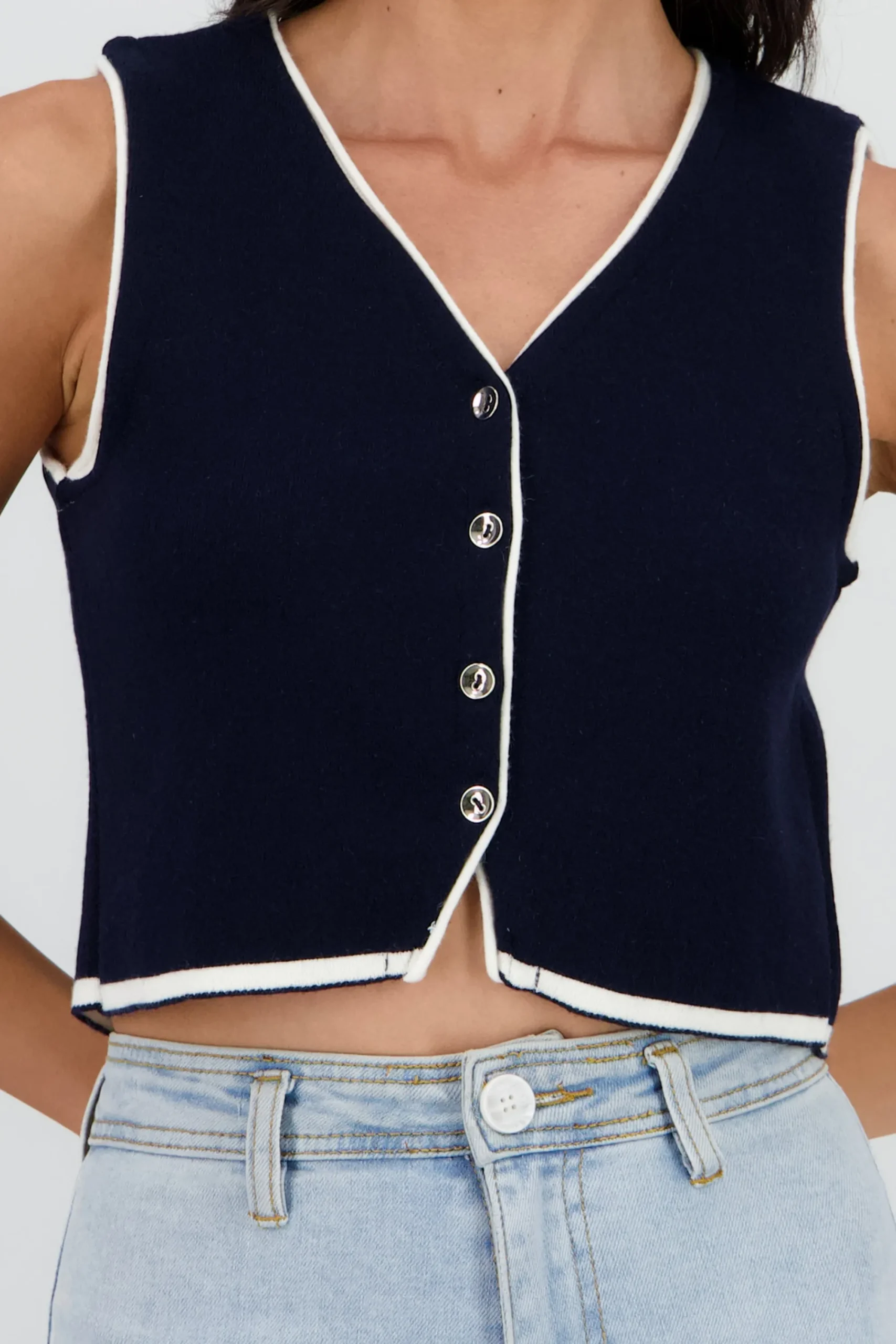 Shasa Knit Vest with Buttons