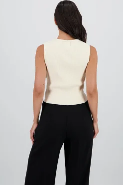 Shasa Knit Vest with Buttons