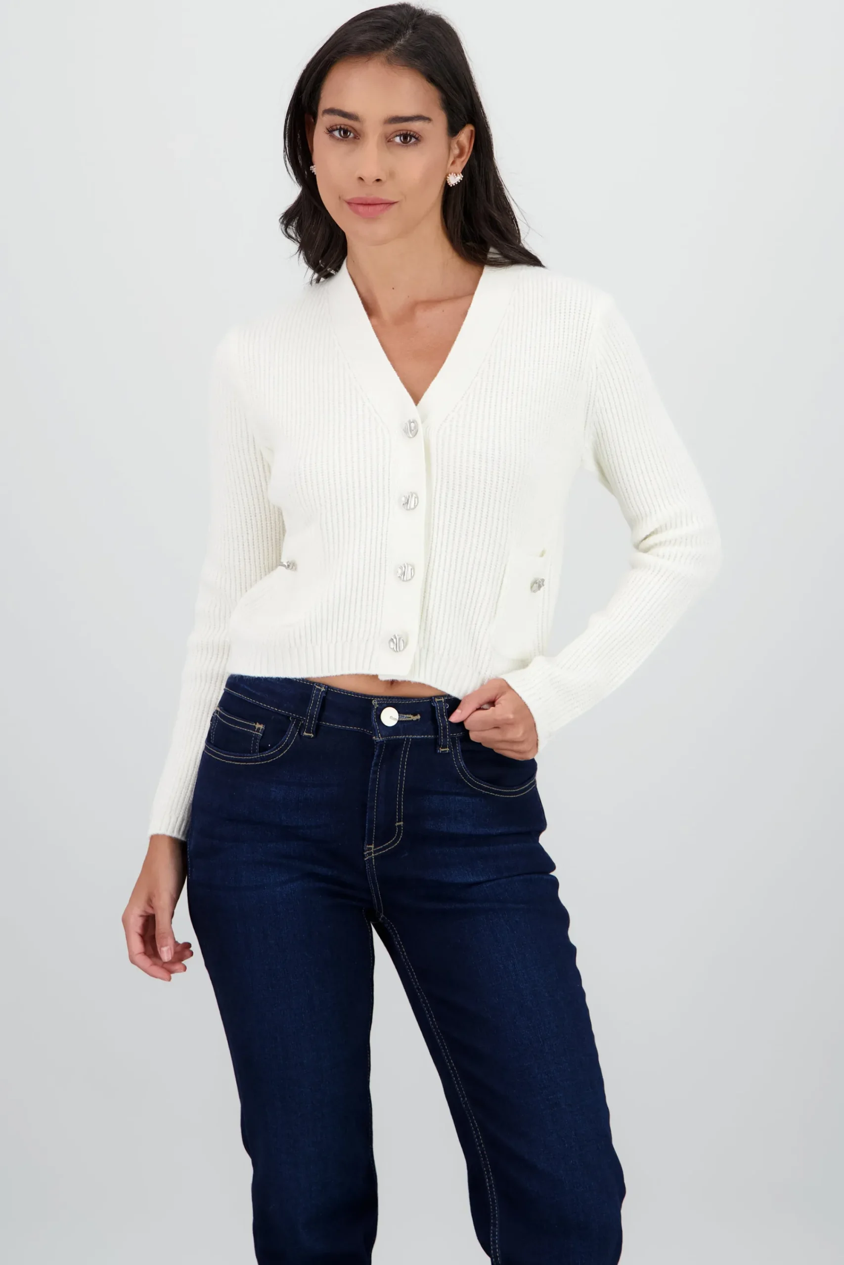 Shasa Knitted Cardigan with Button