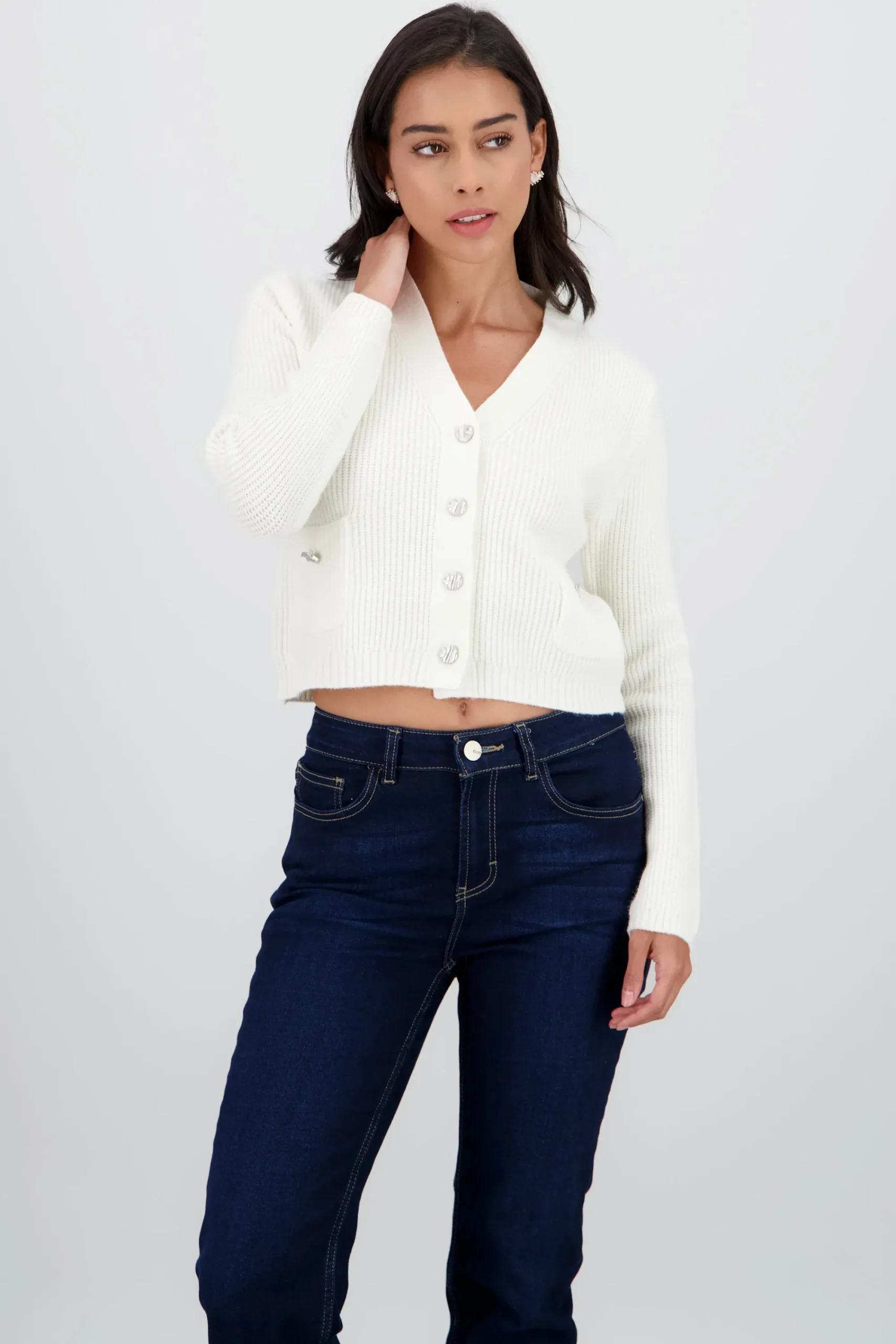Shasa Knitted Cardigan with Button