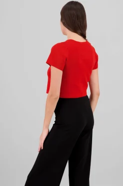 Shasa Knitted Cropped Short Sleeve Top