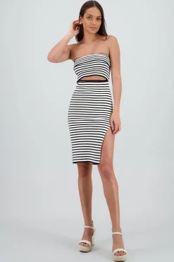 Shasa Knitted Mini Dress with Slit Detail