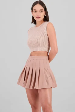 Shasa Knitted Pointelle Crop Top