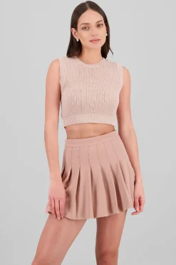 Shasa Knitted Pointelle Crop Top