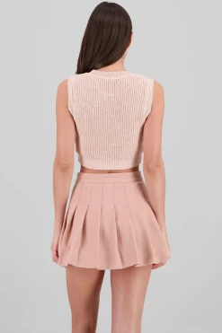 Shasa Knitted Pointelle Crop Top
