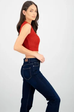 Shasa Knitted Pointelle Crop Top