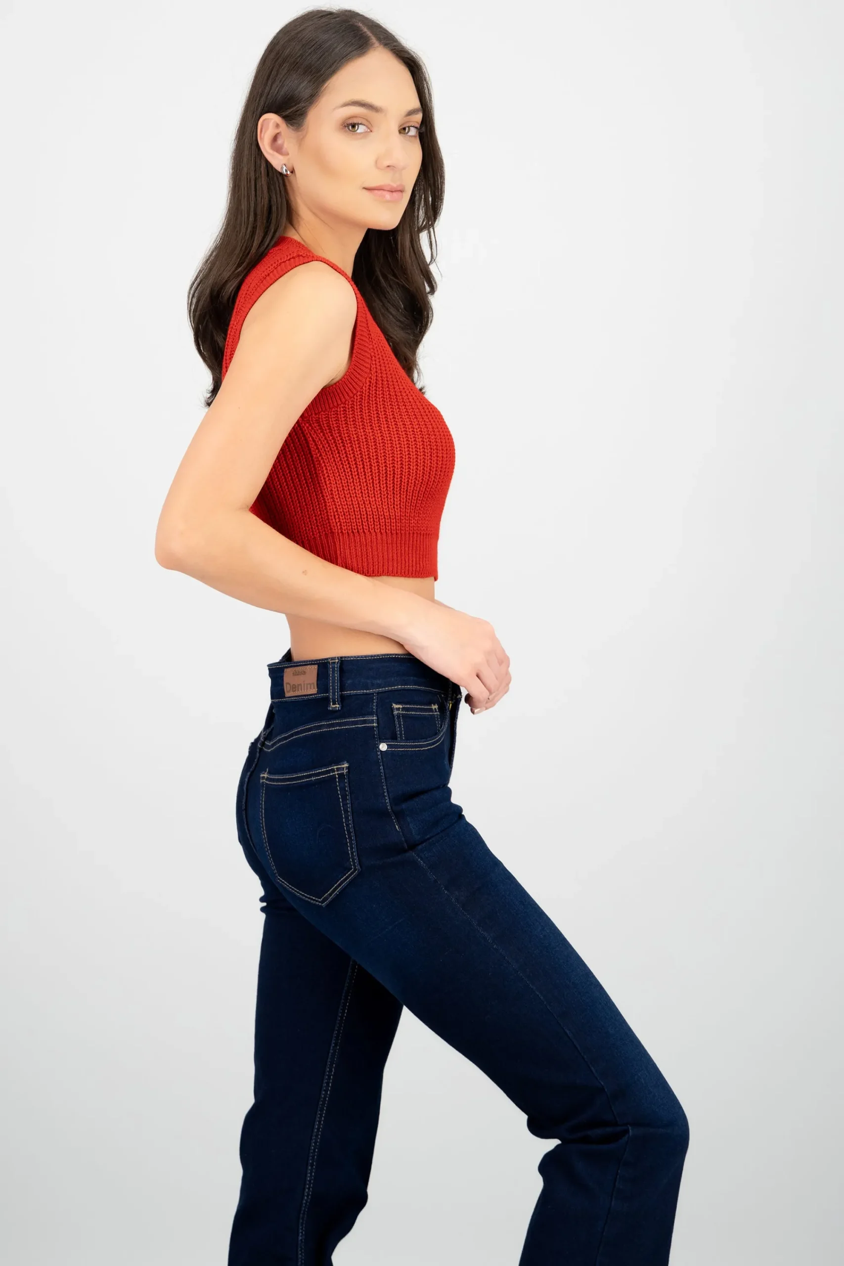 Shasa Knitted Pointelle Crop Top