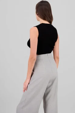 Shasa Knitted Pointelle Crop Top