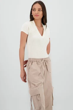 Shasa Knitted Polo Neck Bodysuit