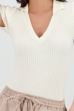 Shasa Knitted Polo Neck Bodysuit