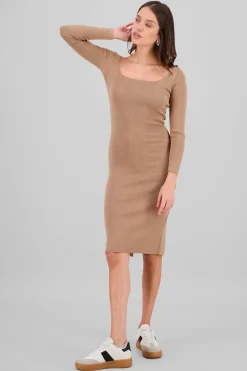 Shasa Knitted Square Neck Dress