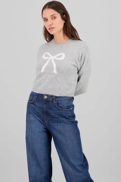 Shasa Knitted Sweater with Bow