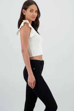 Shasa Knitted Top with Ruffle Detail