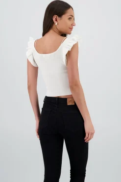 Shasa Knitted Top with Ruffle Detail