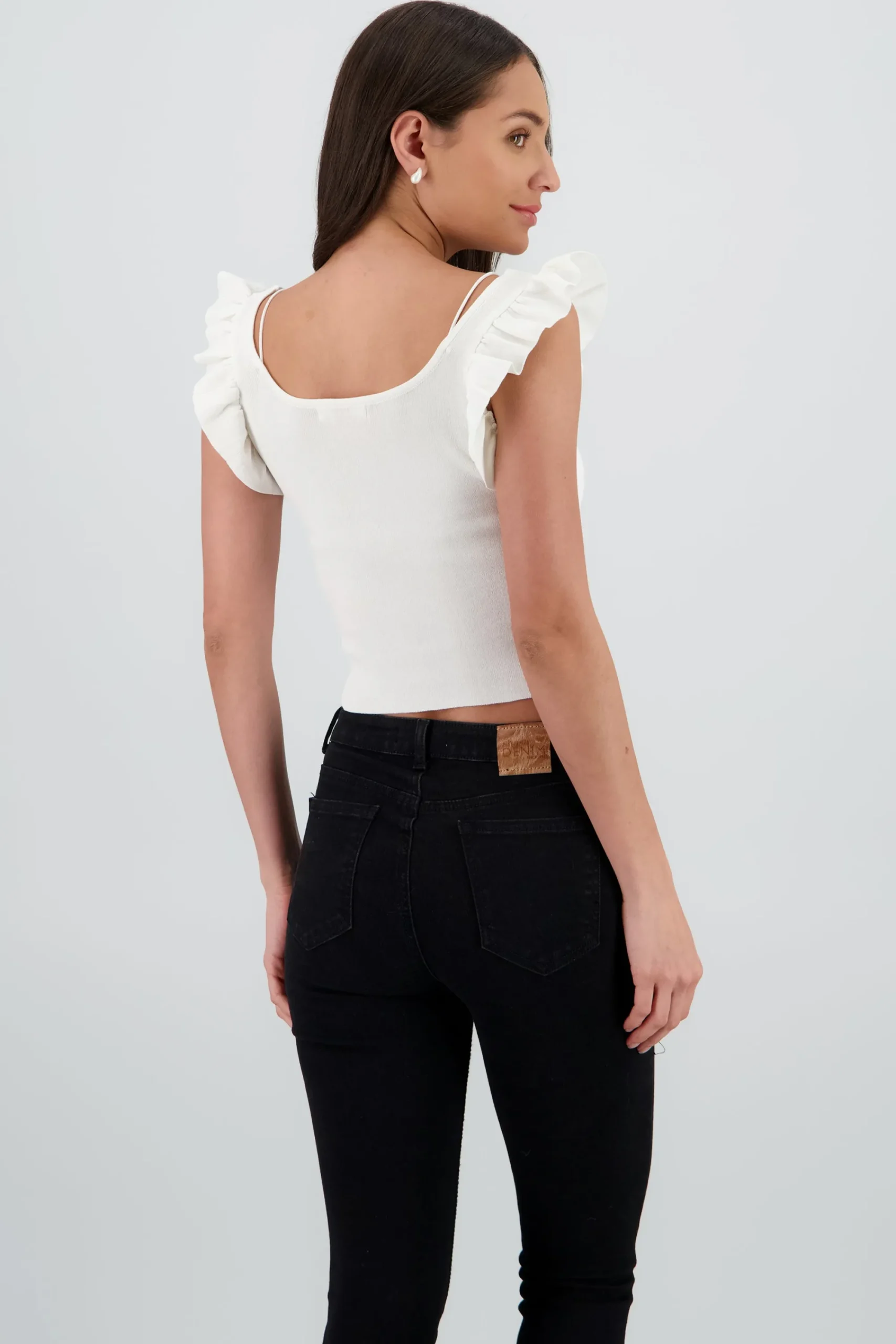 Shasa Knitted Top with Ruffle Detail
