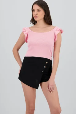 Shasa Knitted Top with Ruffle Detail