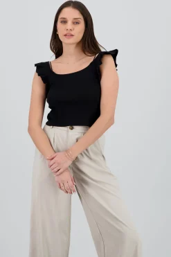 Shasa Knitted Top with Ruffle Detail