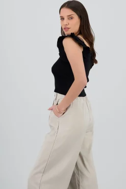 Shasa Knitted Top with Ruffle Detail