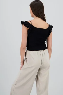 Shasa Knitted Top with Ruffle Detail