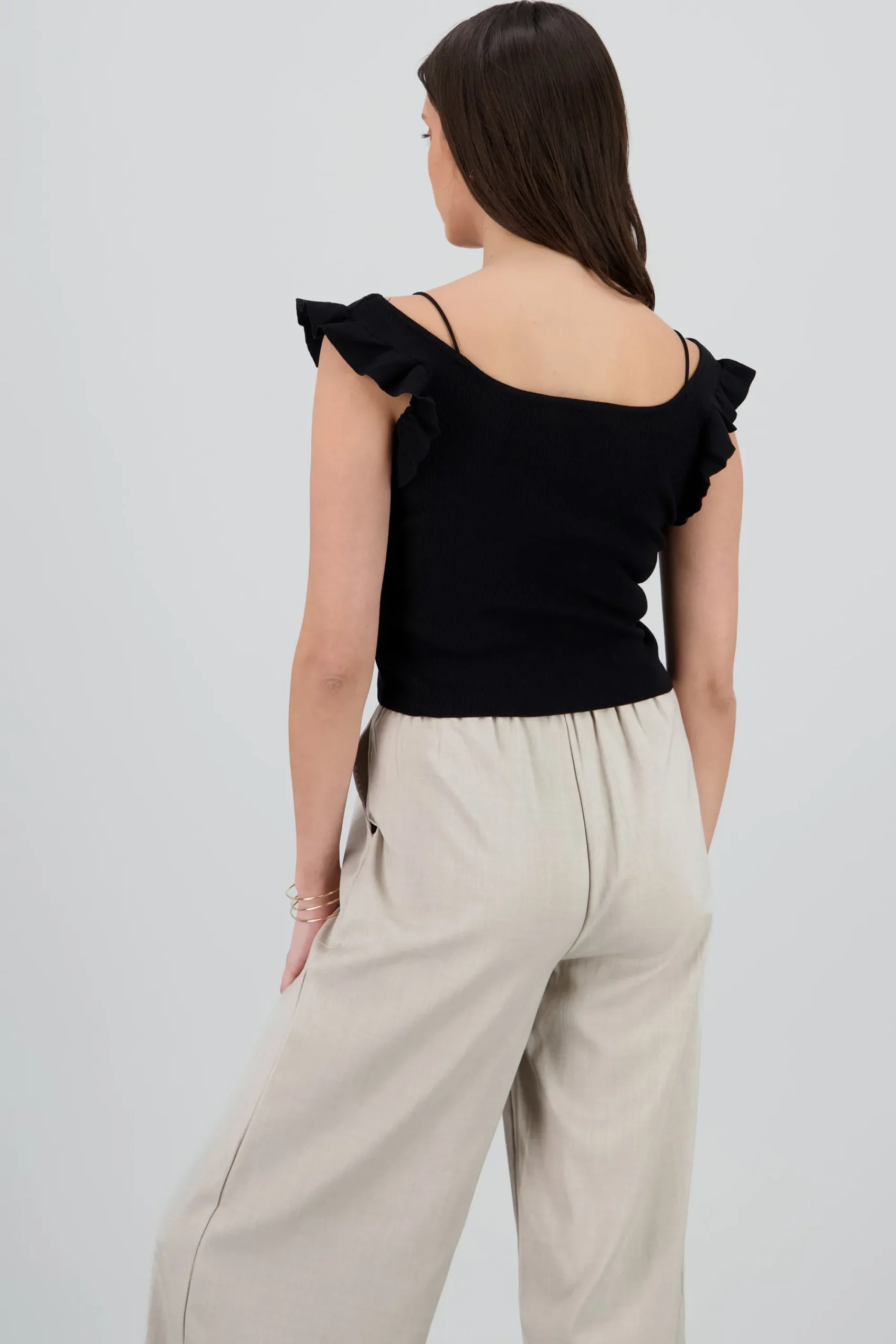 Shasa Knitted Top with Ruffle Detail
