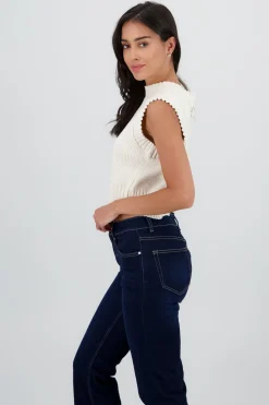 Shasa Knitted vest with back detail