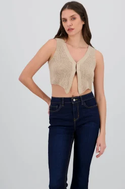 Shasa Knitted Vest with Clasps