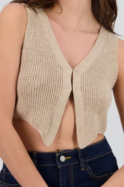 Shasa Knitted Vest with Clasps