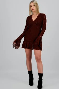 Shasa Lace Bell Sleeve Dress