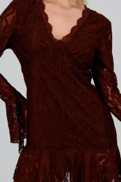 Shasa Lace Bell Sleeve Dress