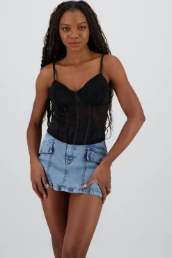 Shasa Lace Corset with Boning Detail