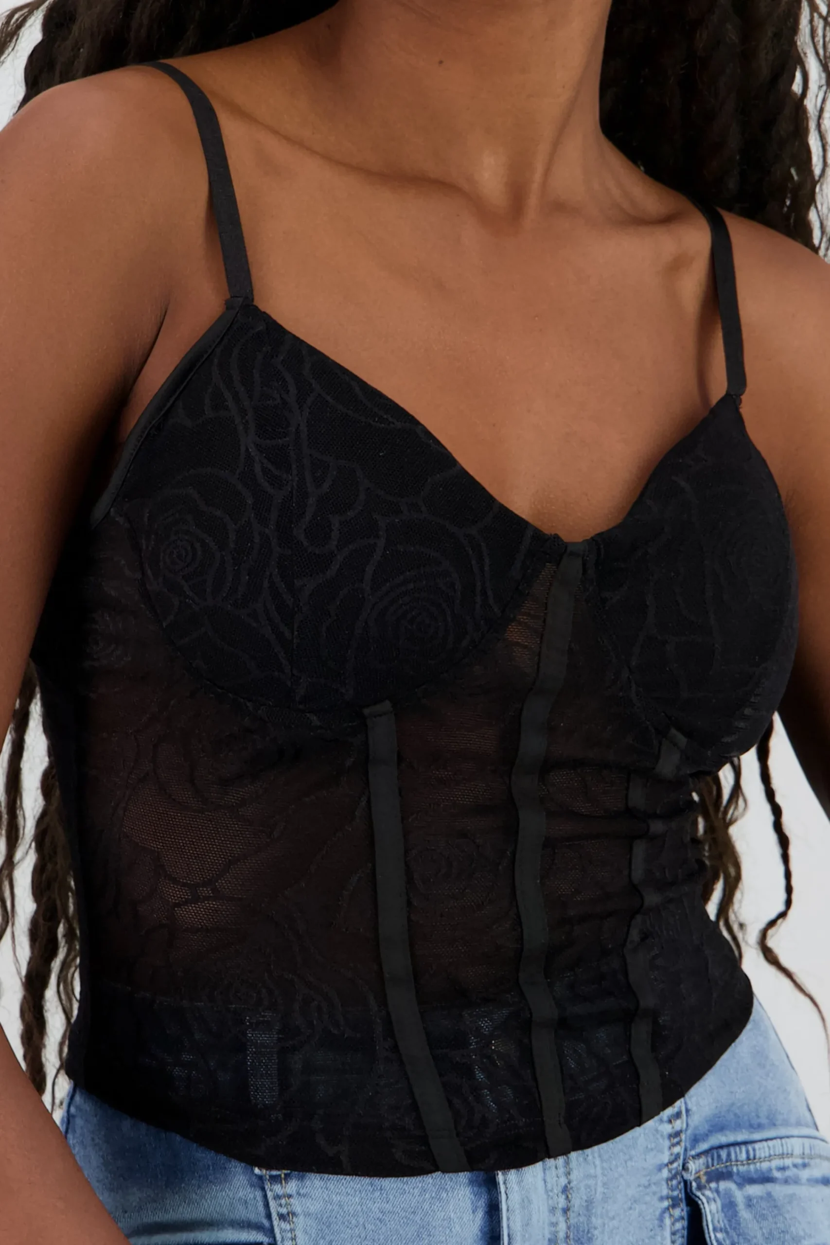 Shasa Lace Corset with Boning Detail