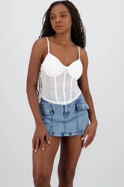 Shasa Lace Corset with Boning Detail