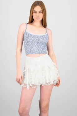 Shasa Lace Detail Crop Top