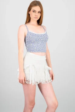 Shasa Lace Detail Crop Top