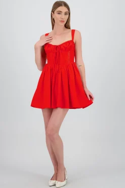 Shasa Lace Detail Mini Dress
