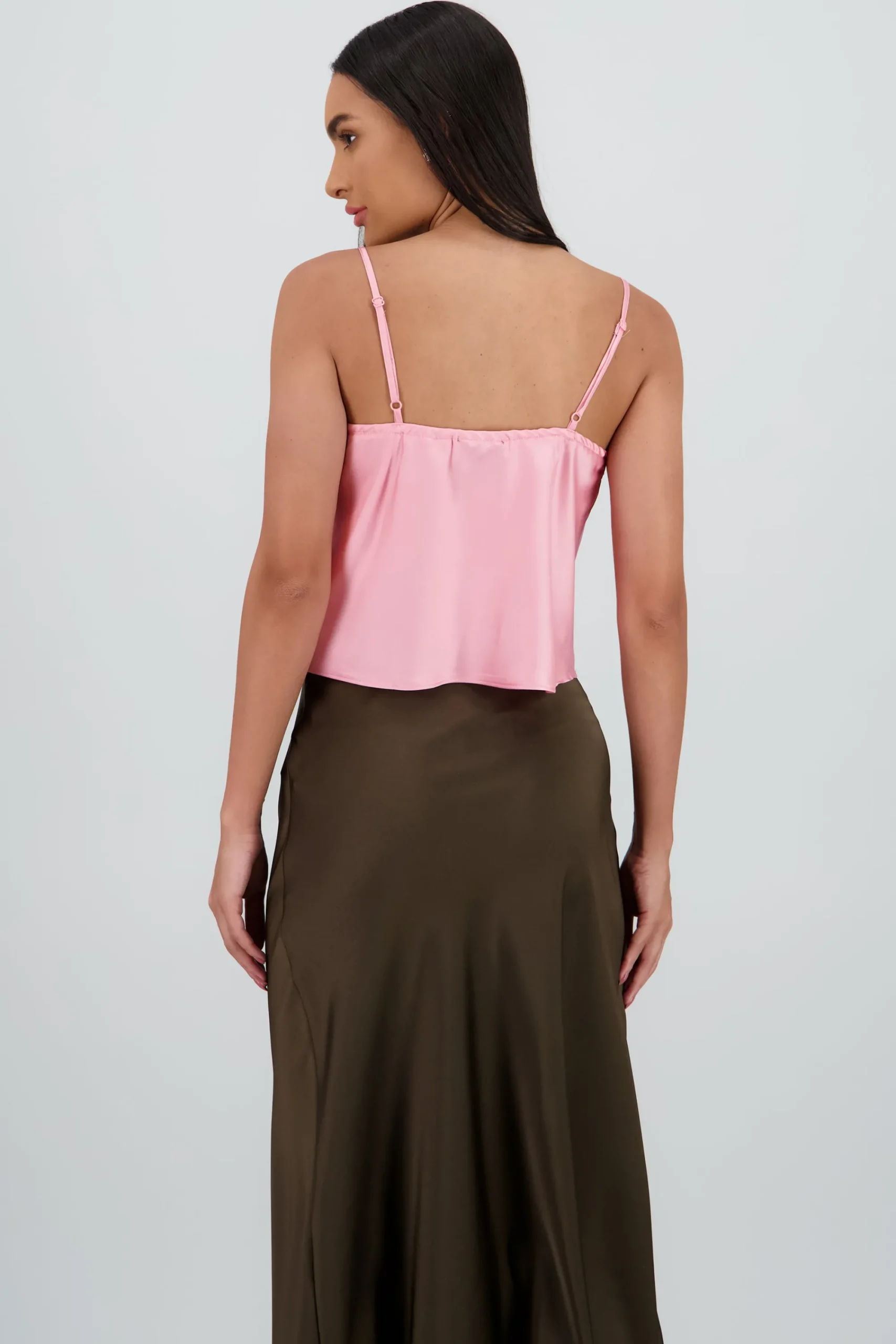 Shasa Lace Detail Satin Blouse