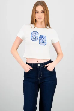 Shasa Lace Detail Short Sleeve T Shirt
