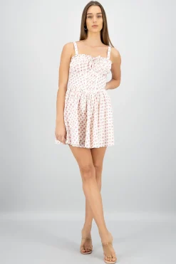 Shasa Lace Floral Print Mini Dress