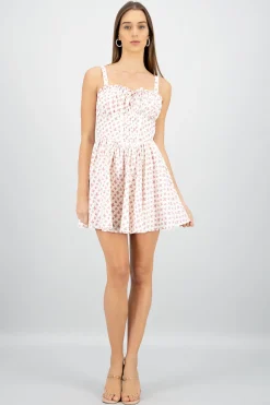 Shasa Lace Floral Print Mini Dress