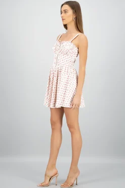Shasa Lace Floral Print Mini Dress