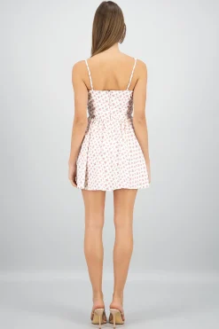 Shasa Lace Floral Print Mini Dress