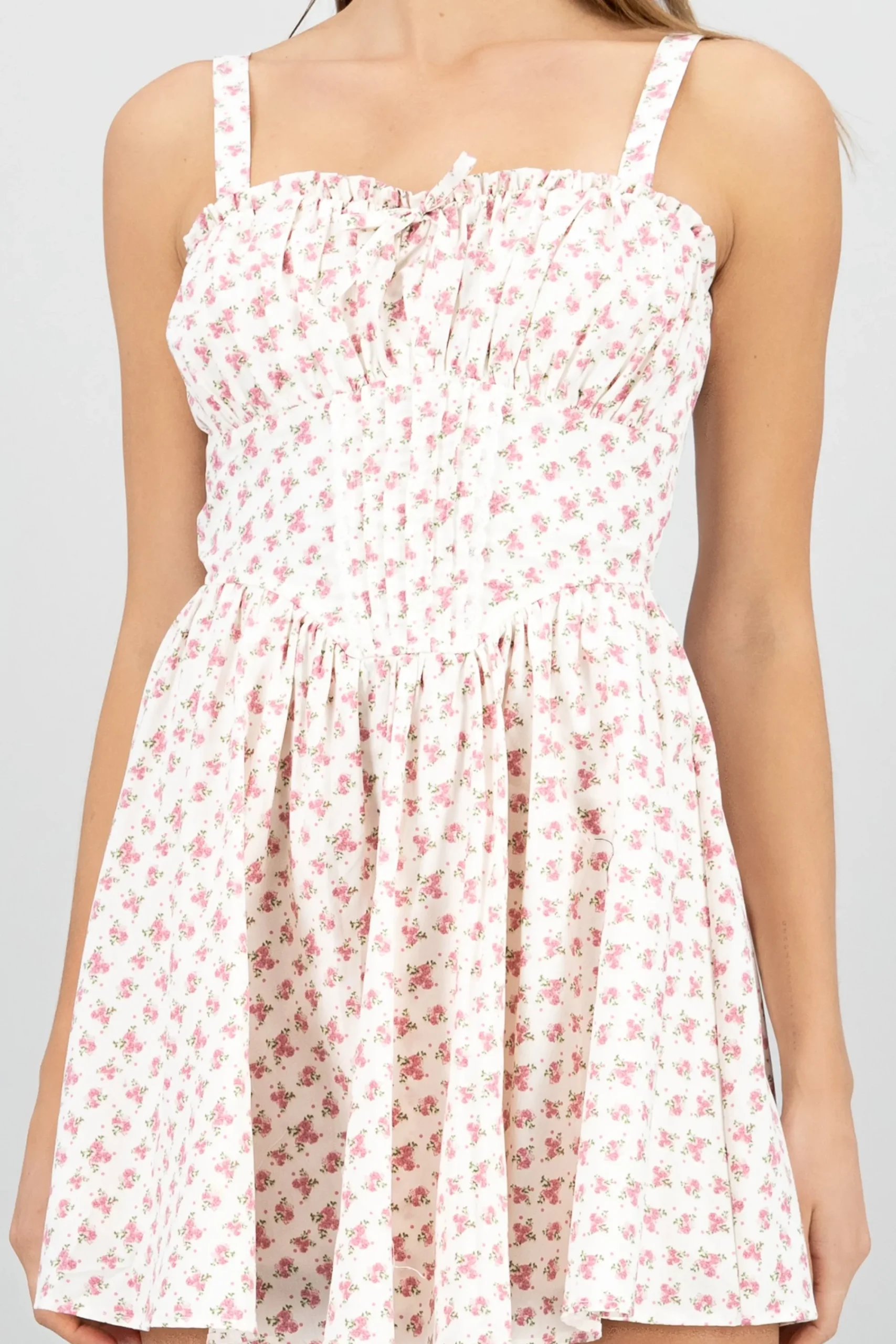 Shasa Lace Floral Print Mini Dress