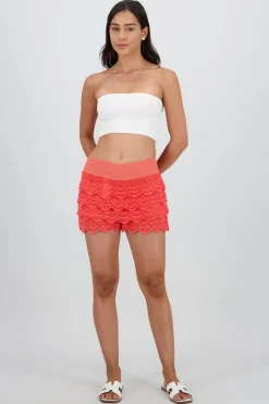 Shasa Lace Shorts with Ruffle Detail
